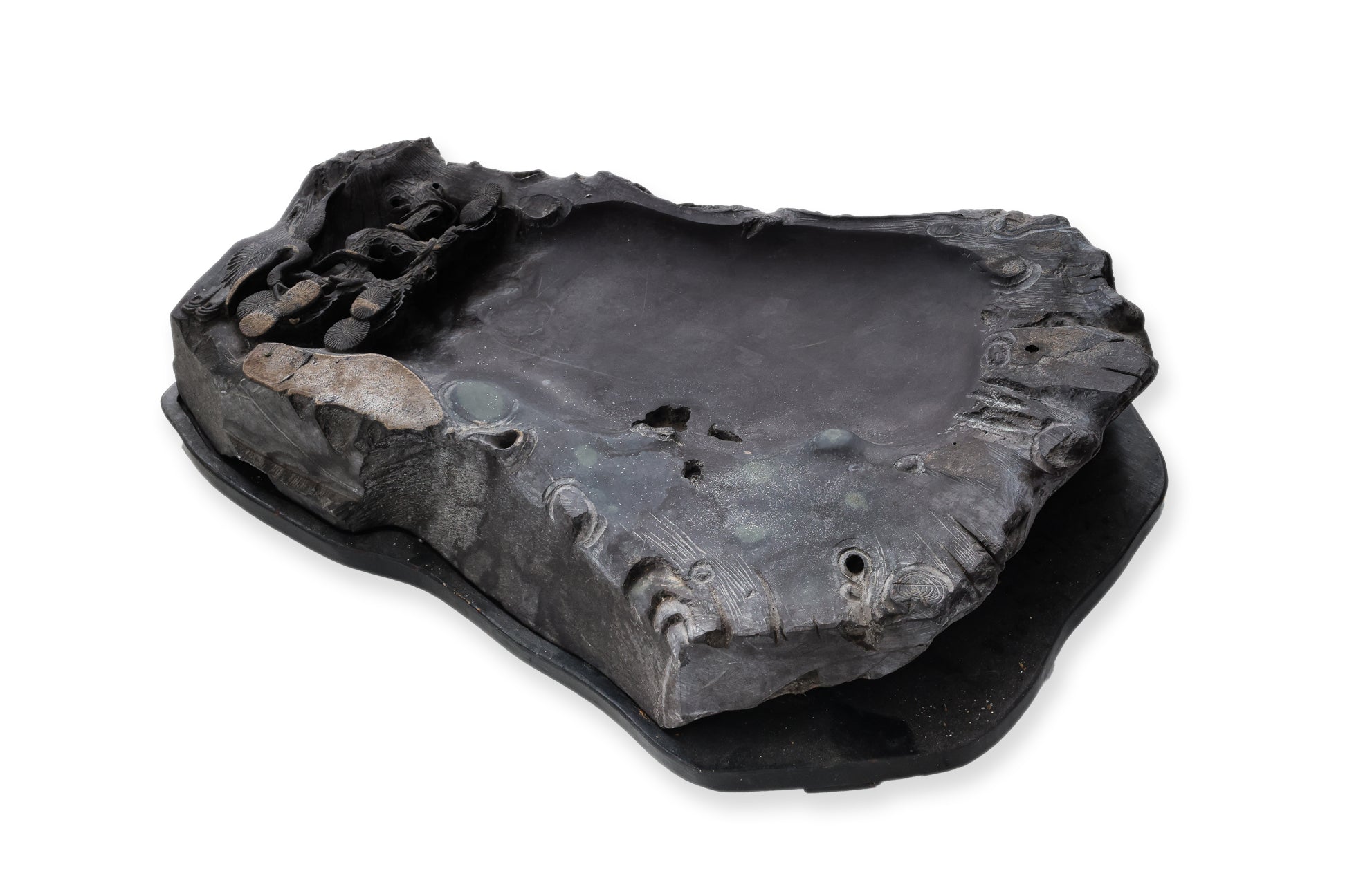 A LARGE CARVED DUAN INKSTONE