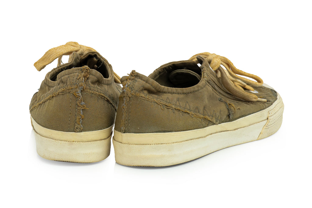 JUNYA WATANABE MAN - A PAIR OF OLIVE GREEN CANVAS TRAINERS
