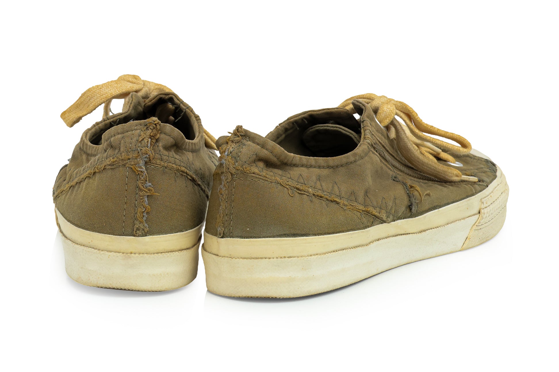 JUNYA WATANABE MAN - A PAIR OF OLIVE GREEN CANVAS TRAINERS