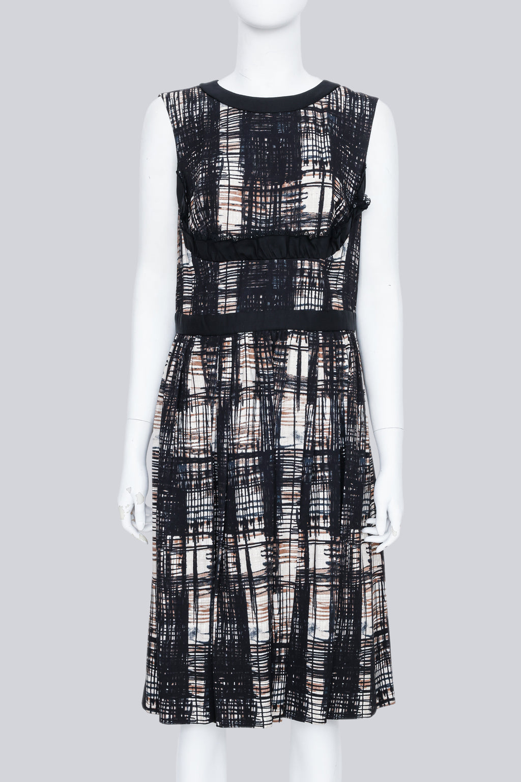 PRADA - A FALL/WINTER 2010 MULTI-COLOURED DRESS WITH LACE DETAILING