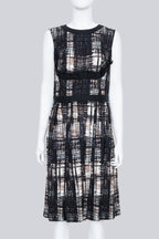 PRADA - A FALL/WINTER 2010 MULTI-COLOURED DRESS WITH LACE DETAILING