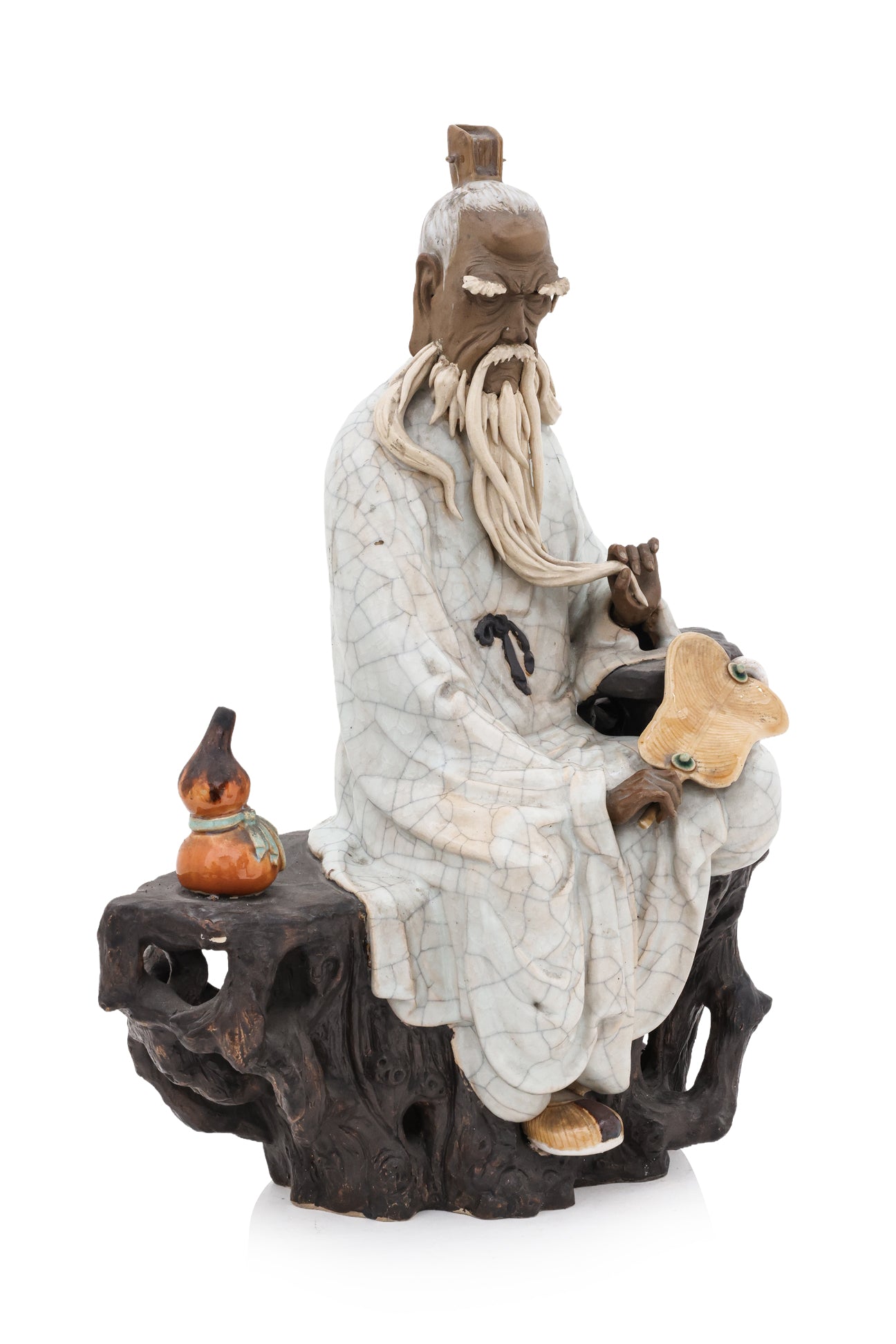 A LARGE SHIWAN POTTERY FIGURE OF TAISHANG LAOJUN