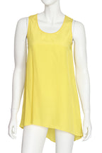 CALVIN KLEIN - A SLEEVELESS YELLOW SILK TOP