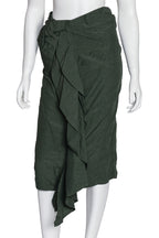 MARNI - A GREEN VISCOSE AND LINEN SKIRT
