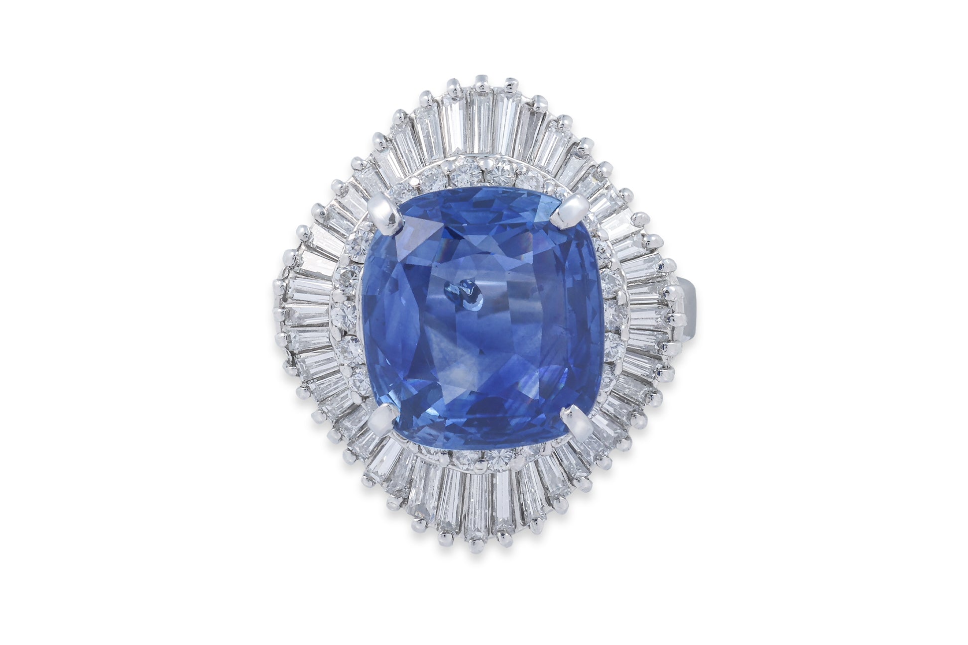 A SAPPHIRE AND DIAMOND 'BALLERINA' RING