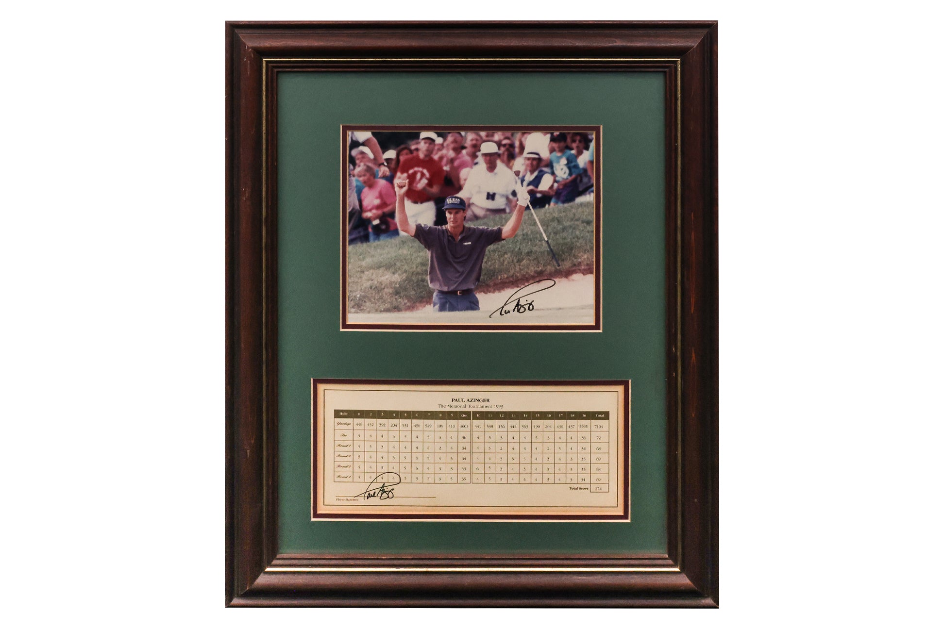 A GROUP OF FIVE ASSORTED GOLF MEMORABILIA PRINTS
