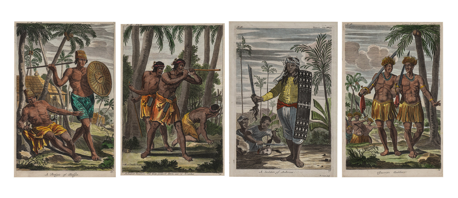 A GROUP OF FOUR INDONESIAN ETHNOGRAPHIC ENGRAVINGS, JOHAN NIEUHOFF, 1732