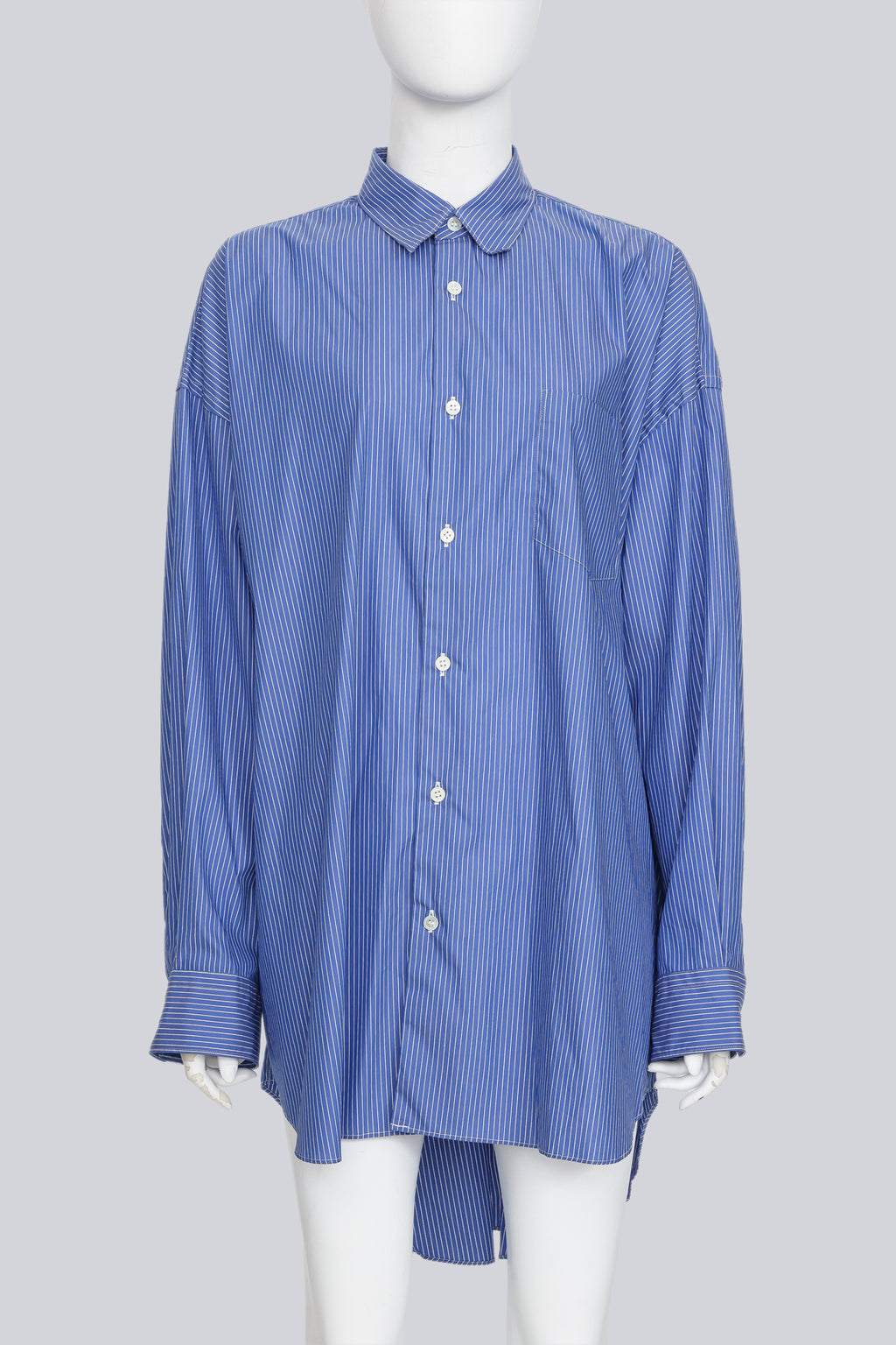 JUNYA WATANABE COMME DES GARÇONS - A 2017 BLUE AND WHITE STRIPED OVERSIZED SHIRT