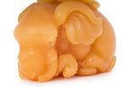 A YELLOW TIANHUANG-TYPE STONE MODEL OF AN ELEPHANT AND MONKEY