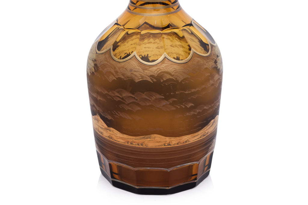 A VERY LARGE BOHEMIAN GLASS DECANTER