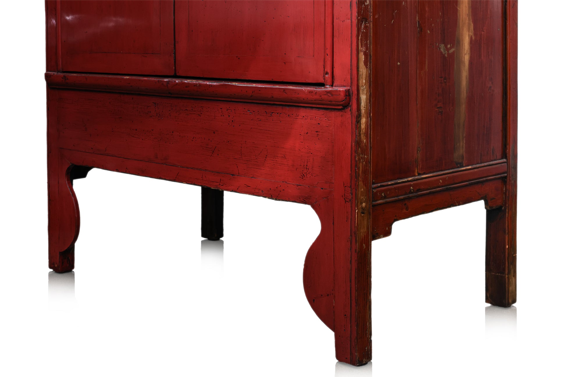 A CHINESE RED LACQUER WEDDING CABINET