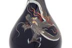 A JAPANESE CLOISONNE MIDNIGHT-BLUE ENAMELLED DRAGON VASE