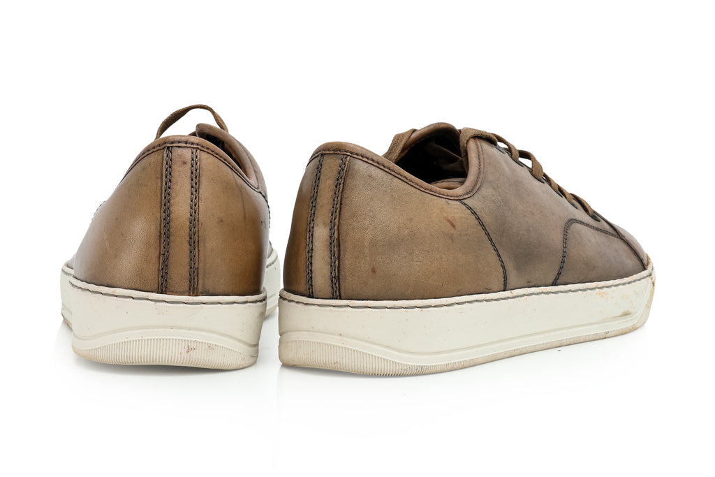 LANVIN - A PAIR OF BROWN LEATHER SNEAKERS