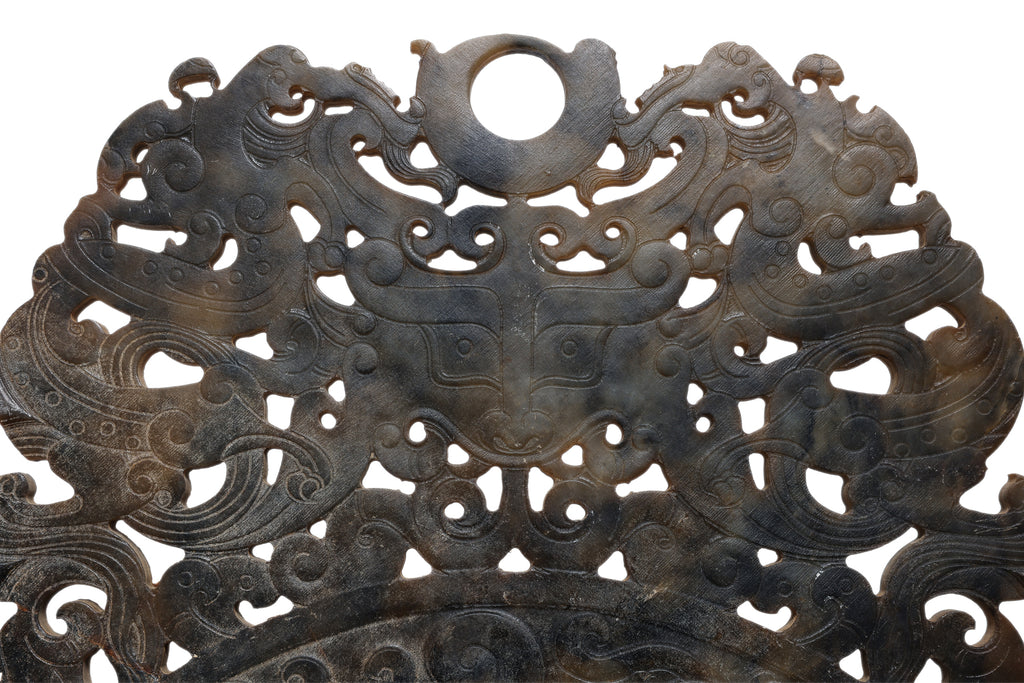 TWO LARGE ARCHAISTIC JADE CARVINGS