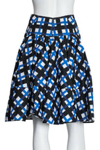 MARNI - A BLUE, BLACK AND WHITE CHECKED SKIRT