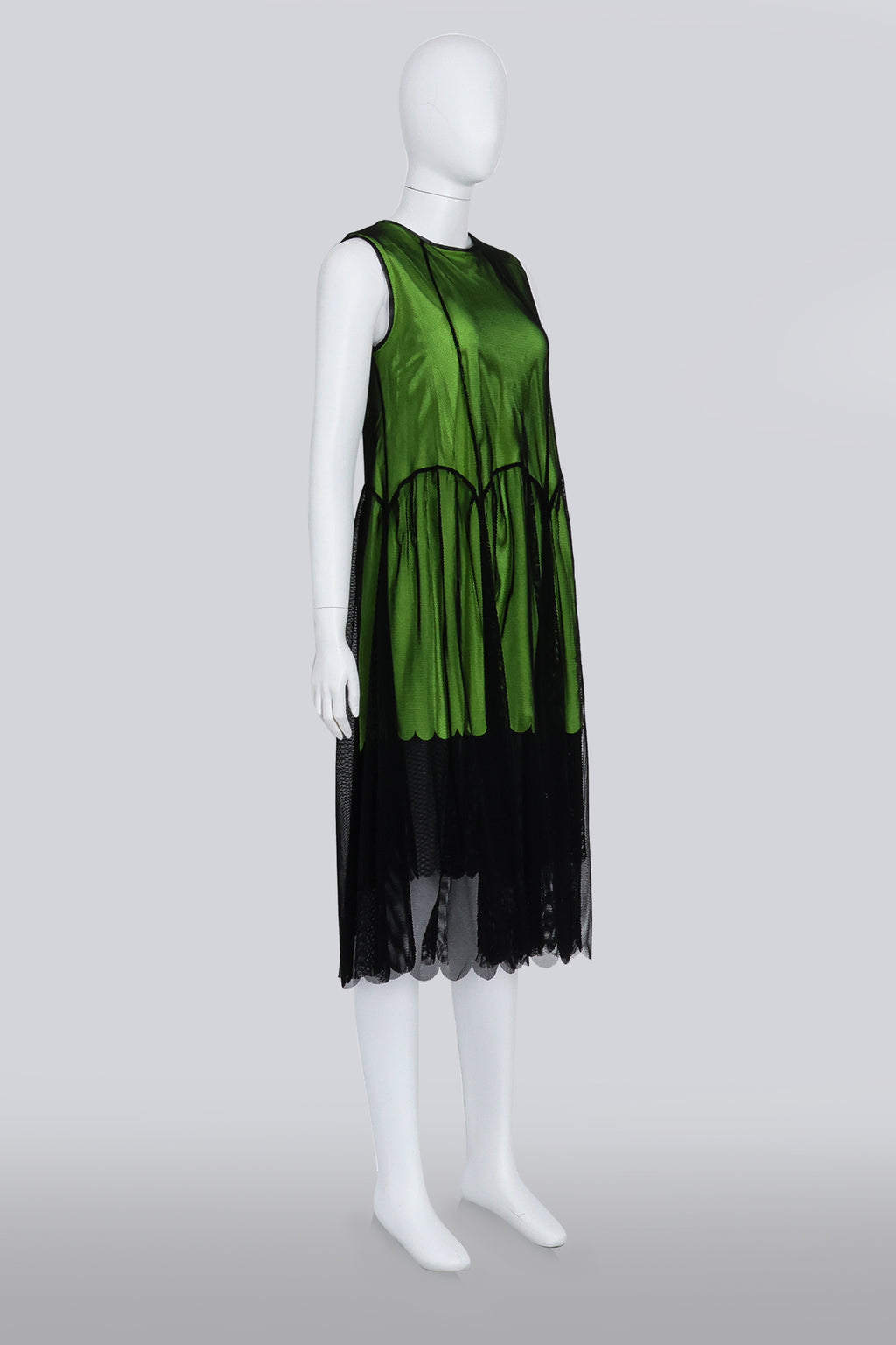 PASKAL - A NEON GREEN DRESS WITH BLACK MESH
