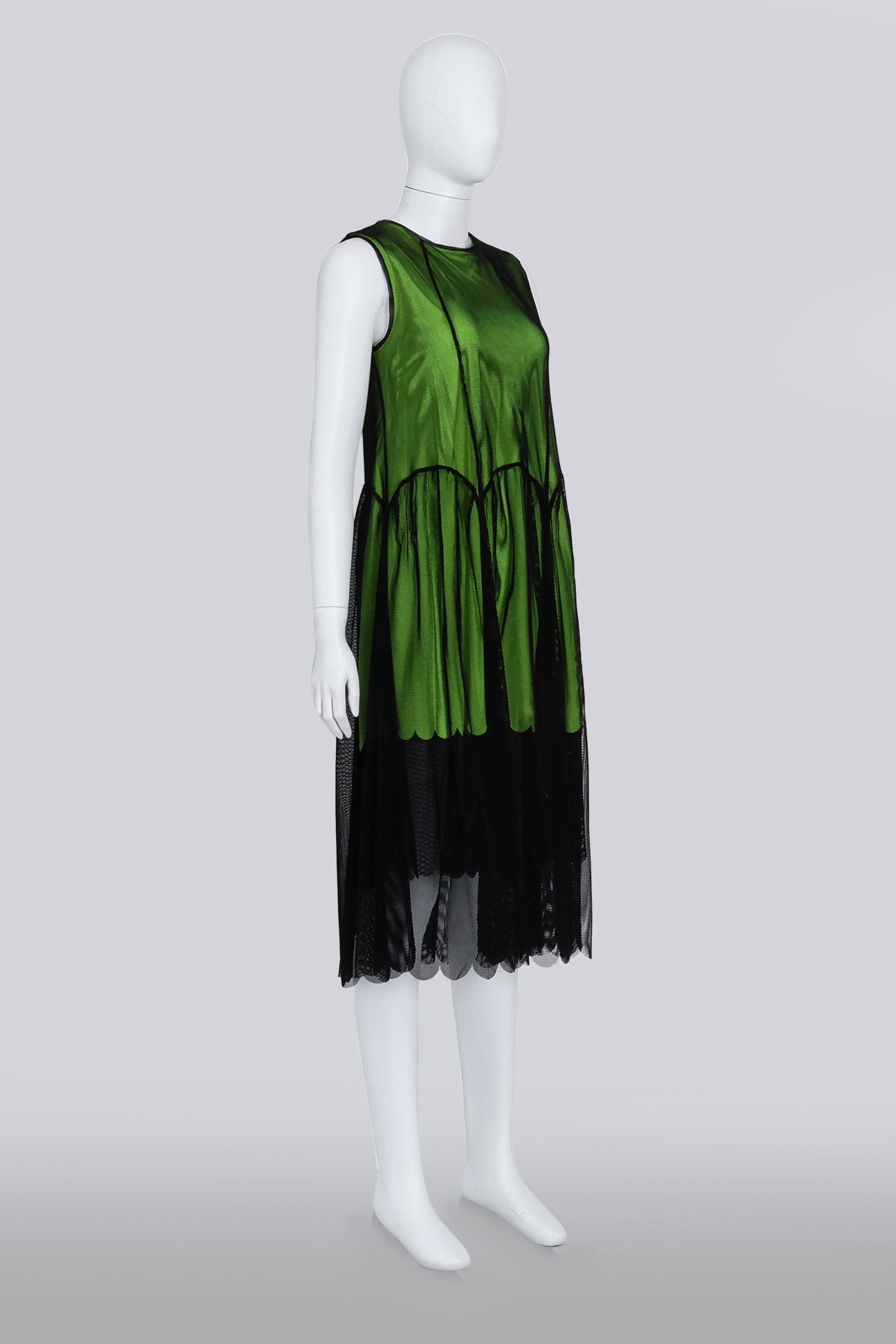 PASKAL - A NEON GREEN DRESS WITH BLACK MESH