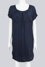 STELLA MCCARTNEY - A NAVY SILK UTILITY DRESS