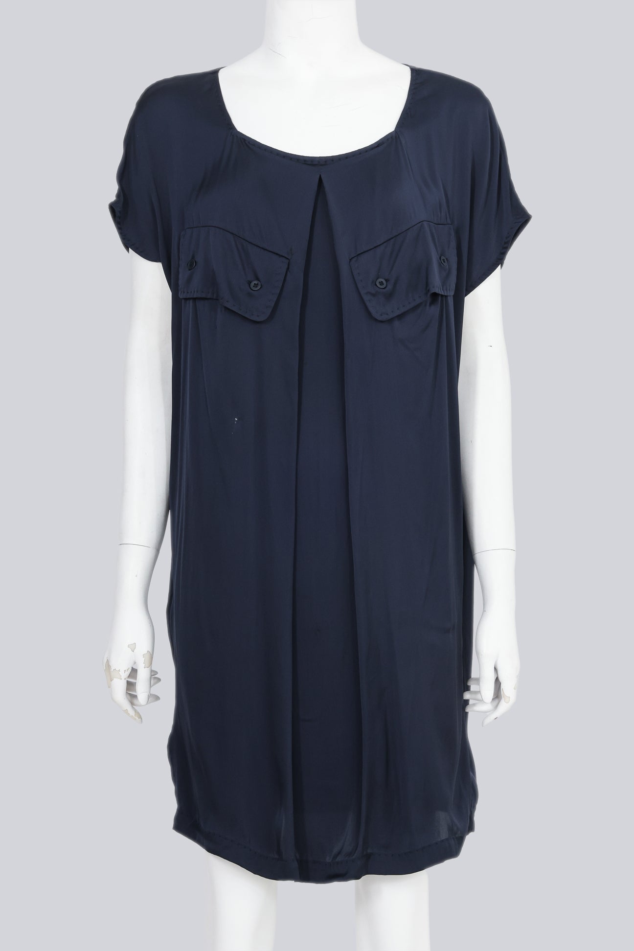 STELLA MCCARTNEY - A NAVY SILK UTILITY DRESS
