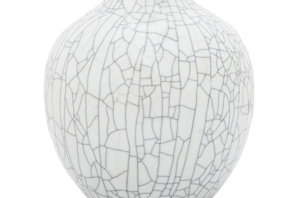 A CRACKLE-GLAZED PORCELAIN BOTTLE VASE