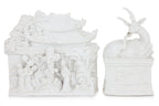 A GROUP OF FOUR BLANC DE CHINE PORCELAIN FIGURES