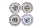 A PART SET OF FOUR FRENCH OPAQUE DE GIEN 'LES GRANDE CHASSES' PORCELAIN PLATES
