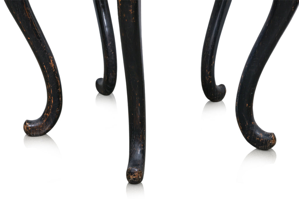 A MARBLE INSET ELM CIRCULAR OCCASIONAL TABLE