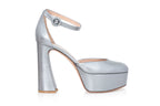 GIANVITO ROSSE - A PAIR OF ANKLE-STRAP HEEL IN METALLIC LEATHER