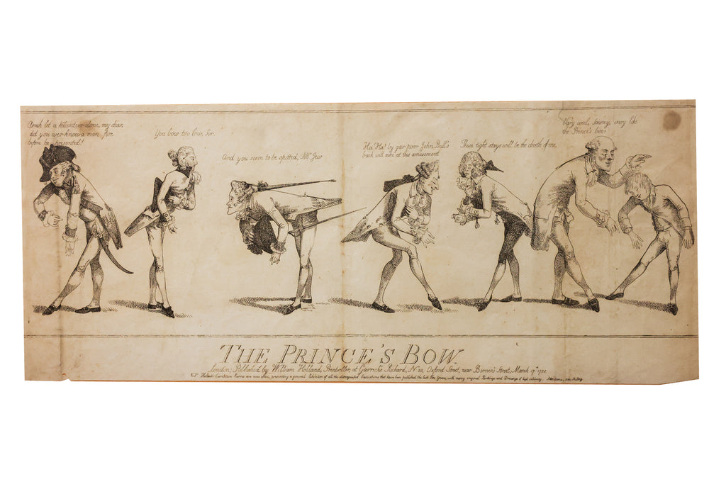 THE PRINCE'S BOW - A SET OF THREE SATIRICAL PRINTS