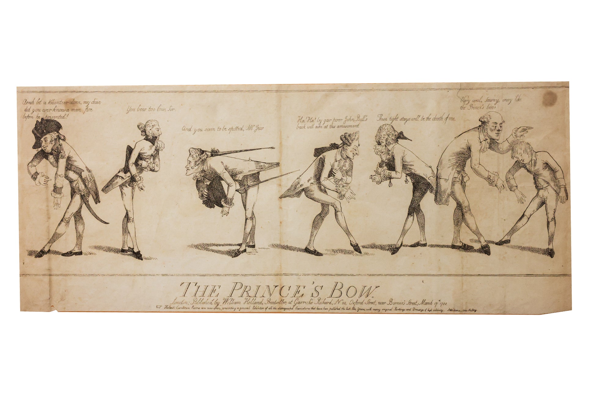 THE PRINCE'S BOW - A SET OF THREE SATIRICAL PRINTS