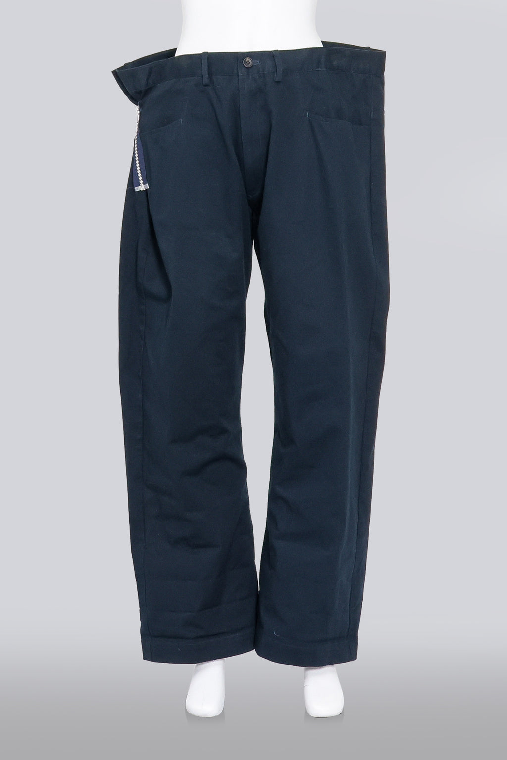 Y'S YOHJI YAMAMOTO - A PAIR OF OVERSIZED NAVY BLUE PANTS