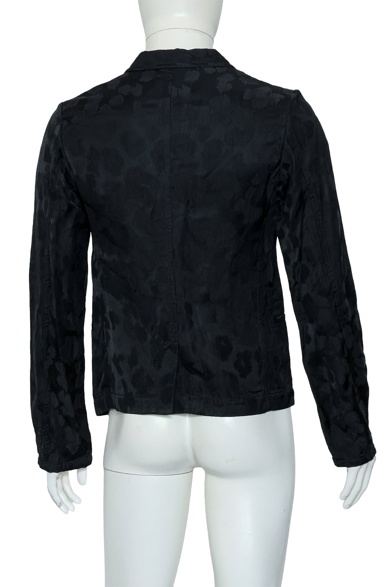ANN DEMEULEMEESTER - A BLACK FLORAL JACQUARD BLAZER