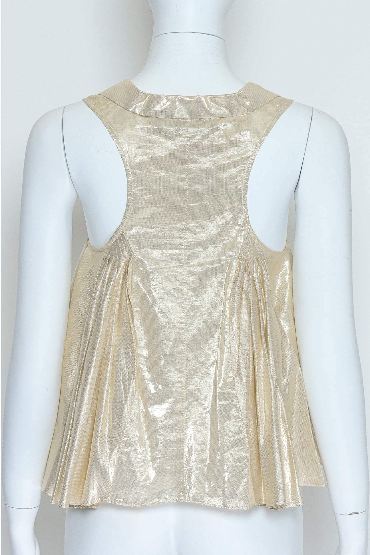 ALEXANDER WANG - A METALLIC GOLD SLEEVELESS BLOUSE