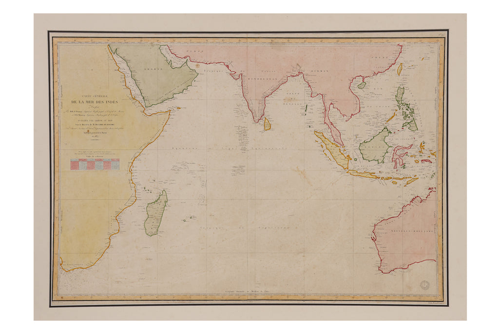 CARTE GENERALE DE LA MER DES INDES, PIERRE DAUSSY, 1841