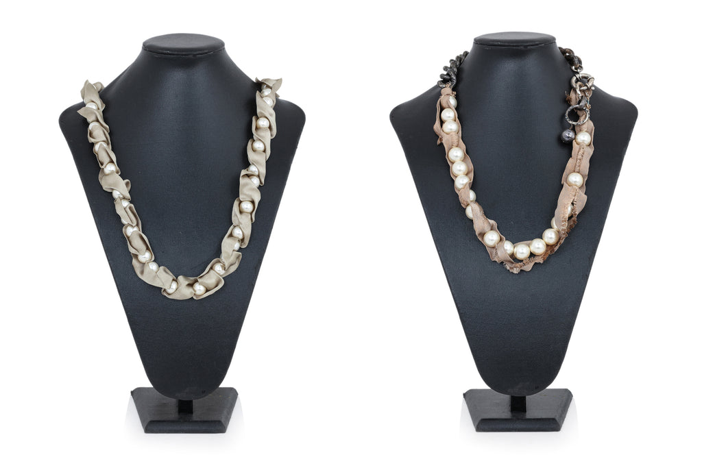 LANVIN - TWO FAUX PEARL NECKLACES