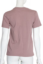 MSGM - A NUDE PINK COTTON LOGO T-SHIRT