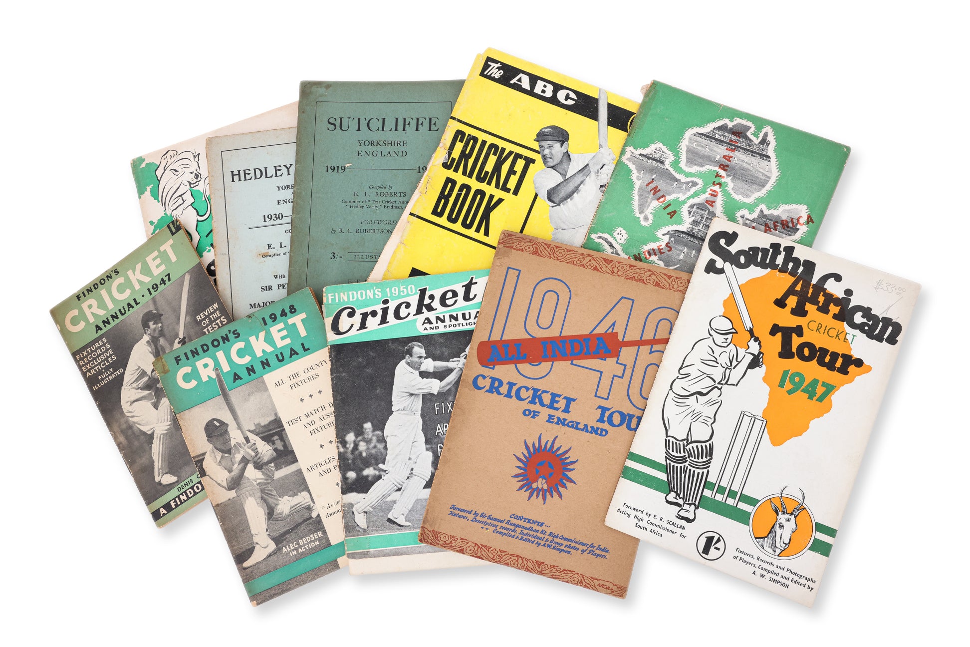 A GROUP OF TEN CRICKET PROGRAMS