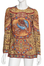 DOLCE & GABBANA - A MOSAIC GRIFFIN PRINT LONG SLEEVE BLOUSE, F/W 2013