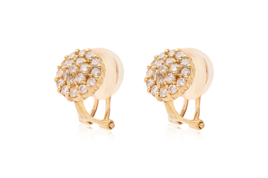 A PAIR OF DIAMOND 'CLUSTER' CLIP-ON EARRINGS