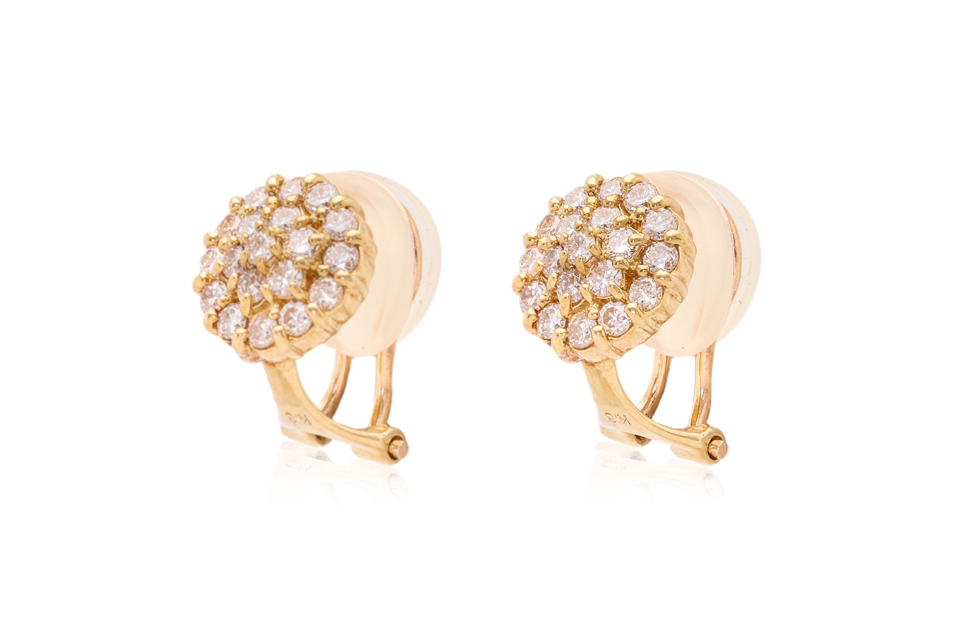 A PAIR OF DIAMOND 'CLUSTER' CLIP-ON EARRINGS
