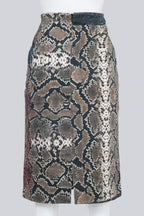 PREEN - A MULTI PANEL SNAKESKIN PRINT PENCIL SKIRT