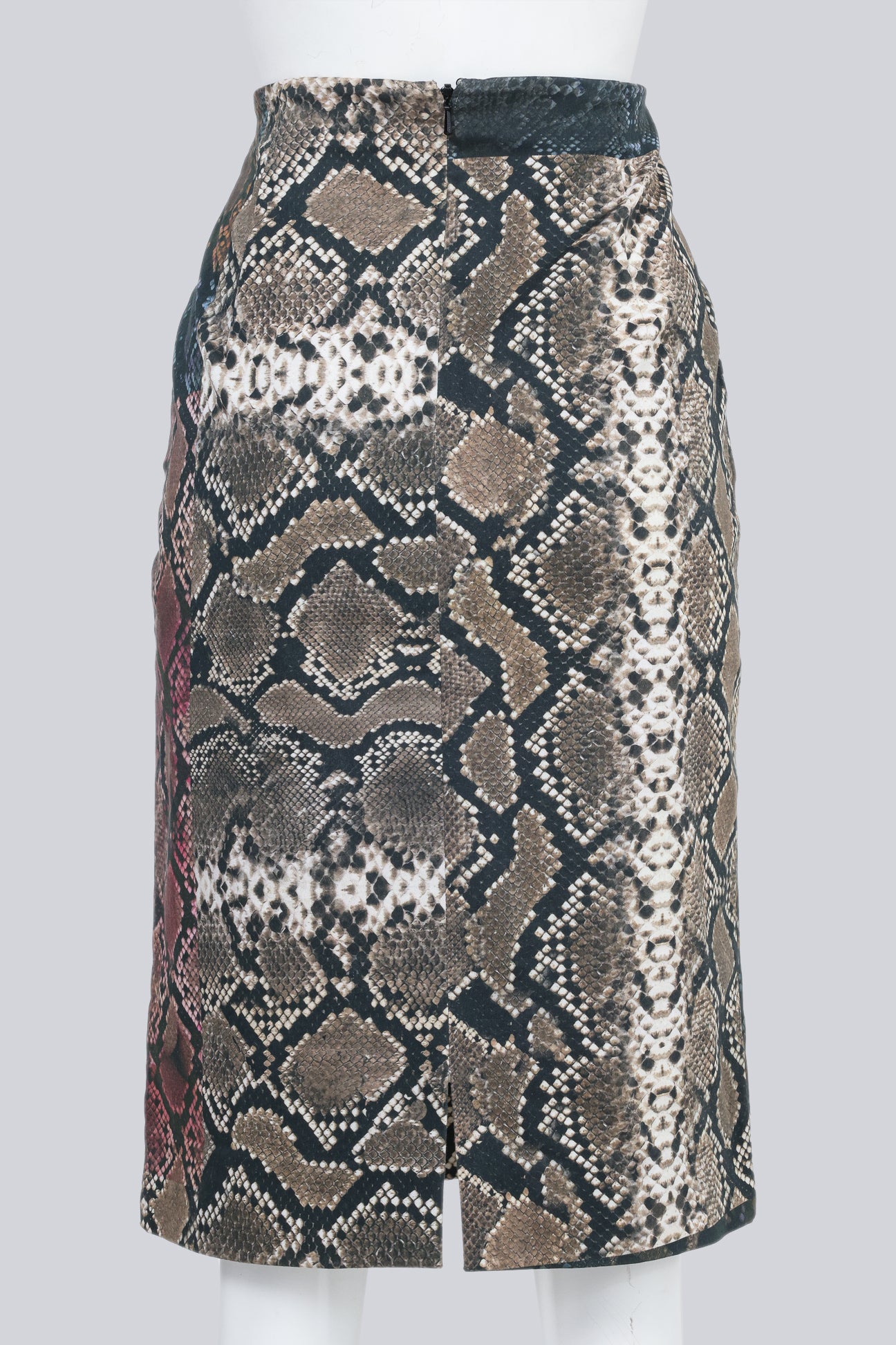 PREEN - A MULTI PANEL SNAKESKIN PRINT PENCIL SKIRT