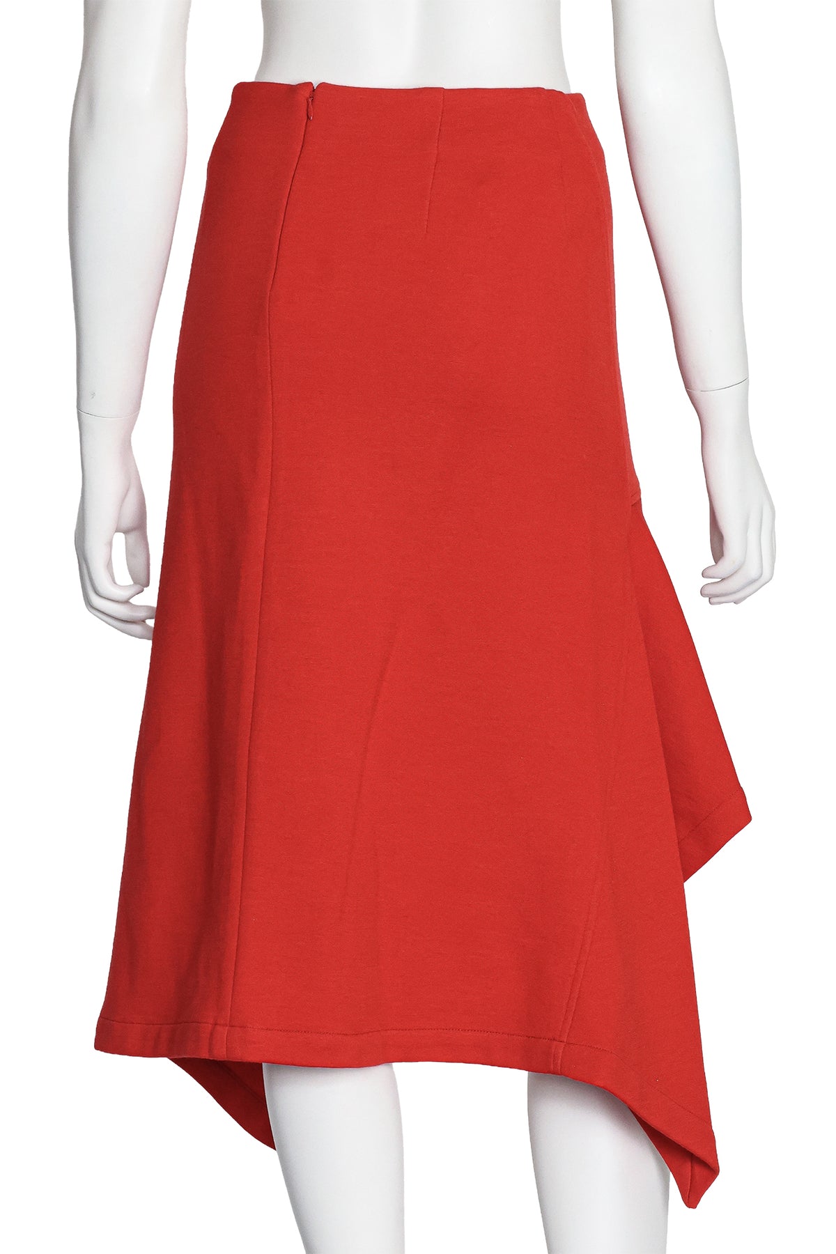 MARNI - A RED WOOL BLEND PEPLUM SKIRT