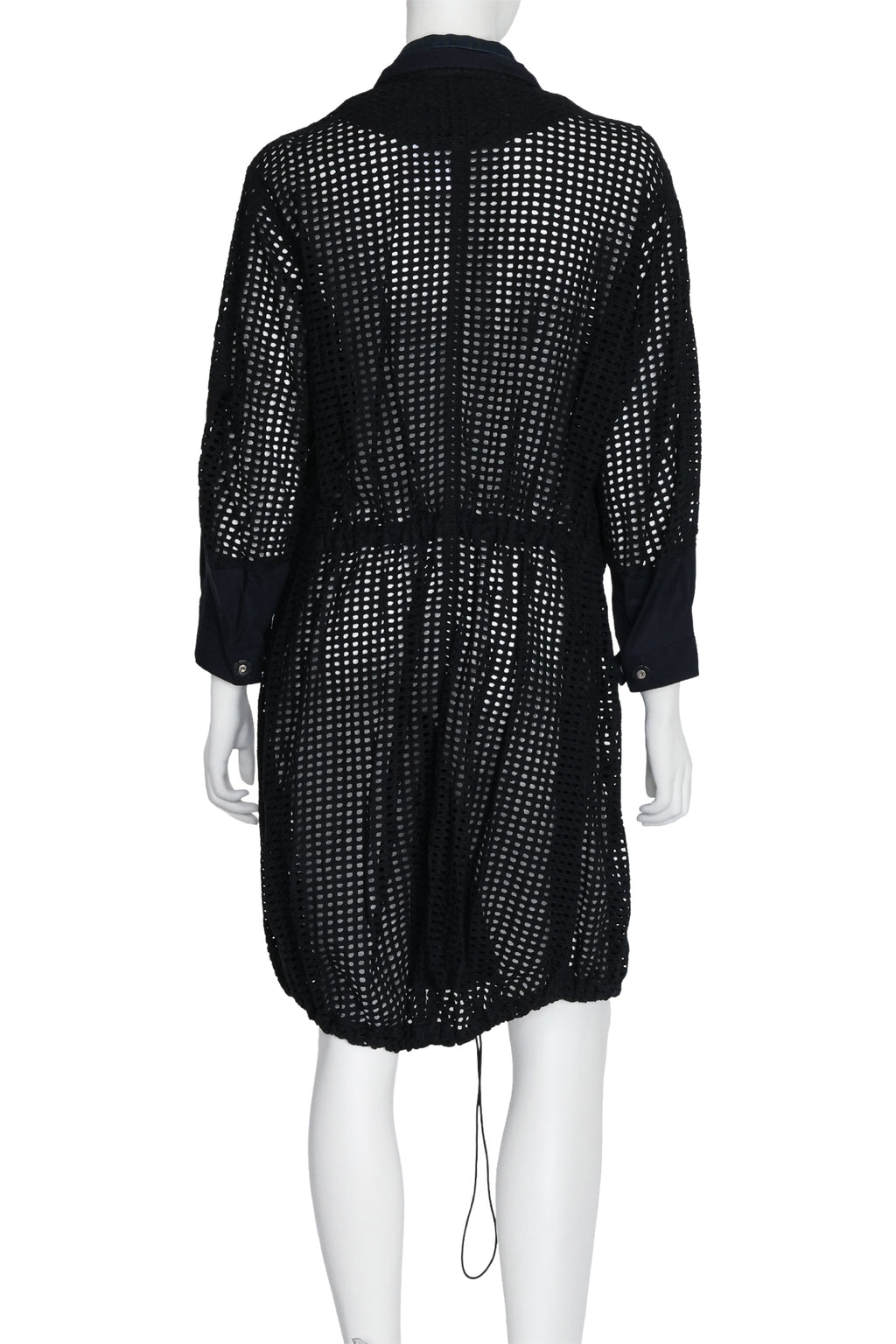 3.1 PHILLIP LIM - A BLACK COAT WITH BLUE STRIPED INNER LAYER