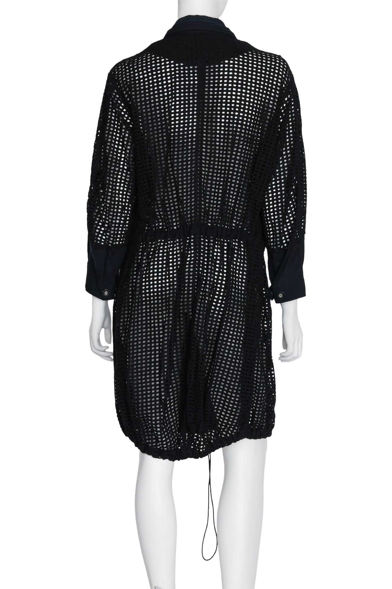 3.1 PHILLIP LIM - A BLACK COAT WITH BLUE STRIPED INNER LAYER