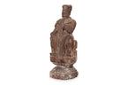 A CARVED POLYCHROME FIGURE OF GUANDI
