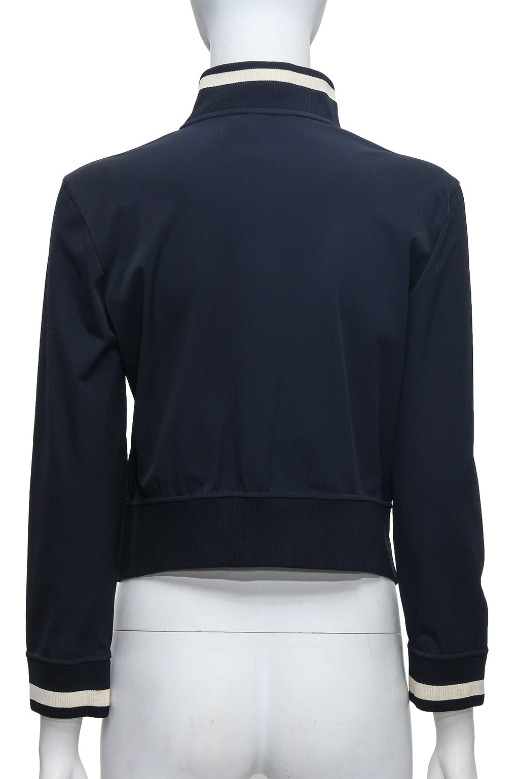 PRADA - A BLACK BOMBER JACKET WITH WHITE TRIM