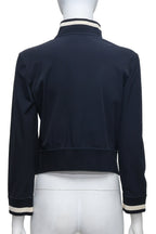 PRADA - A BLACK BOMBER JACKET WITH WHITE TRIM