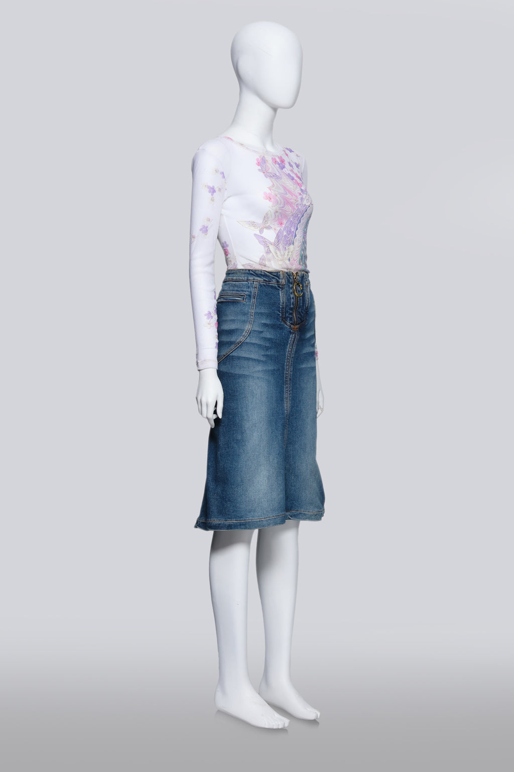 ROBERTO CAVALLI - A FLORAL DENIM ENSEMBLE