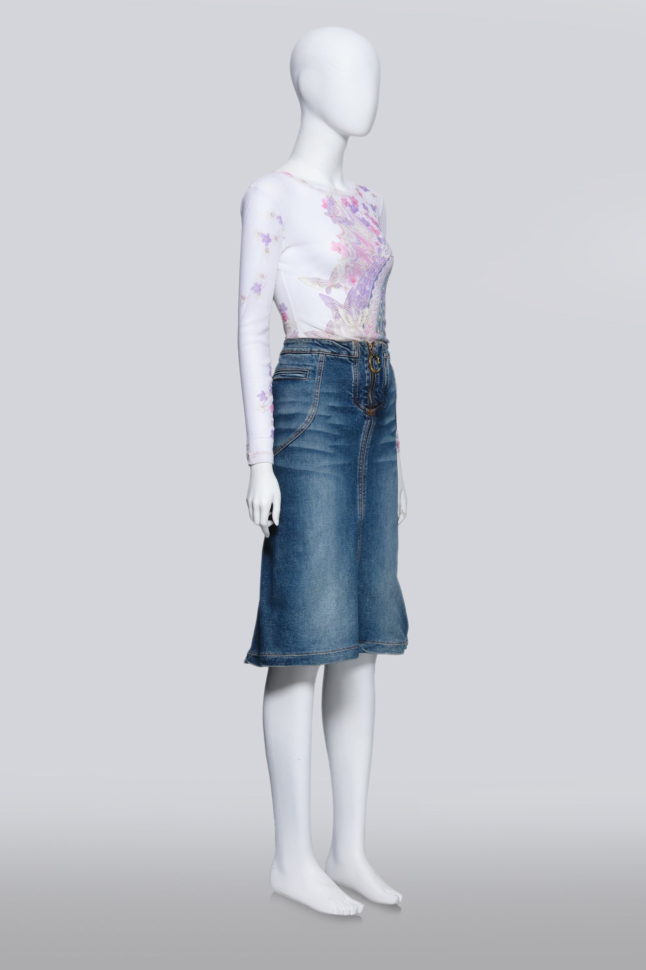 ROBERTO CAVALLI - A FLORAL DENIM ENSEMBLE